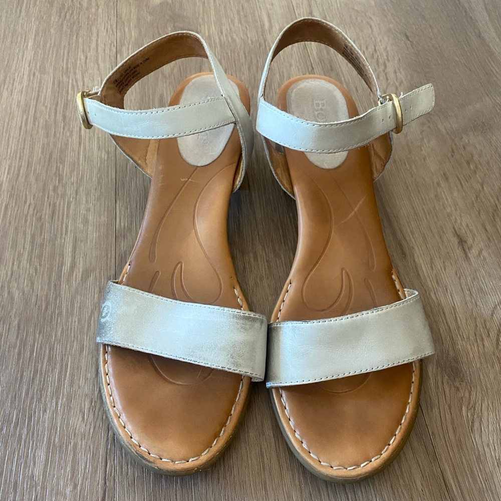 Born White Leather Sandals